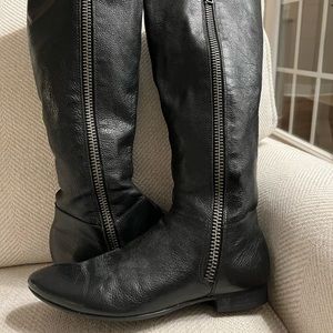 Black leather boots